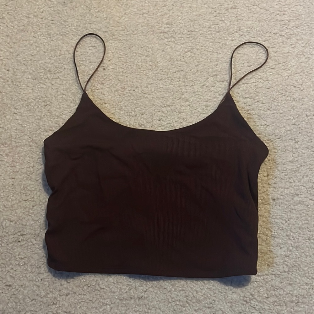 Zara Brown Cropped Tank Top Size S NWT!